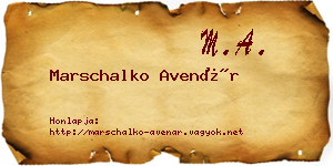 Marschalko Avenár névjegykártya